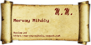 Mervay Mihály névjegykártya